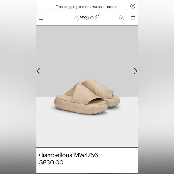 Marsell Cream Leather Sandals Size 40 - Picture 6 of 7